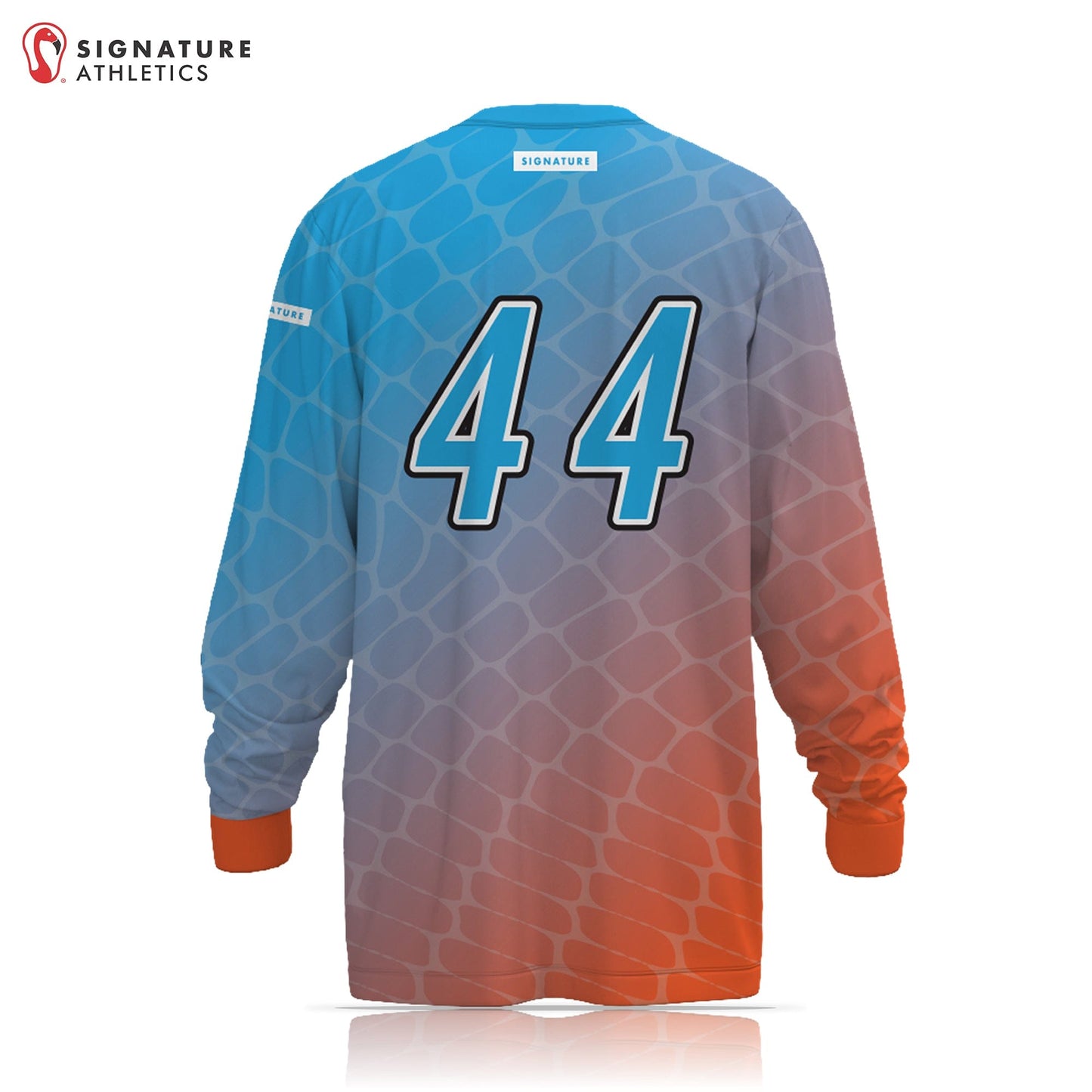 East Mountain Rattlers Men's Blue & Orange Long Sleeve Tech Tee Signature Lacrosse