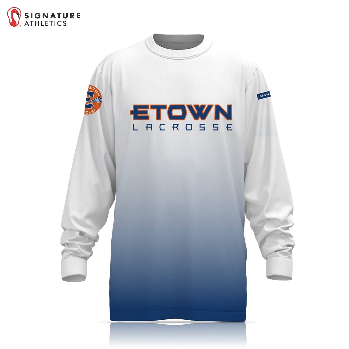 Evanston Youth Men's Blue Long Sleeve Tech Tee: Evanston Signature Lacrosse