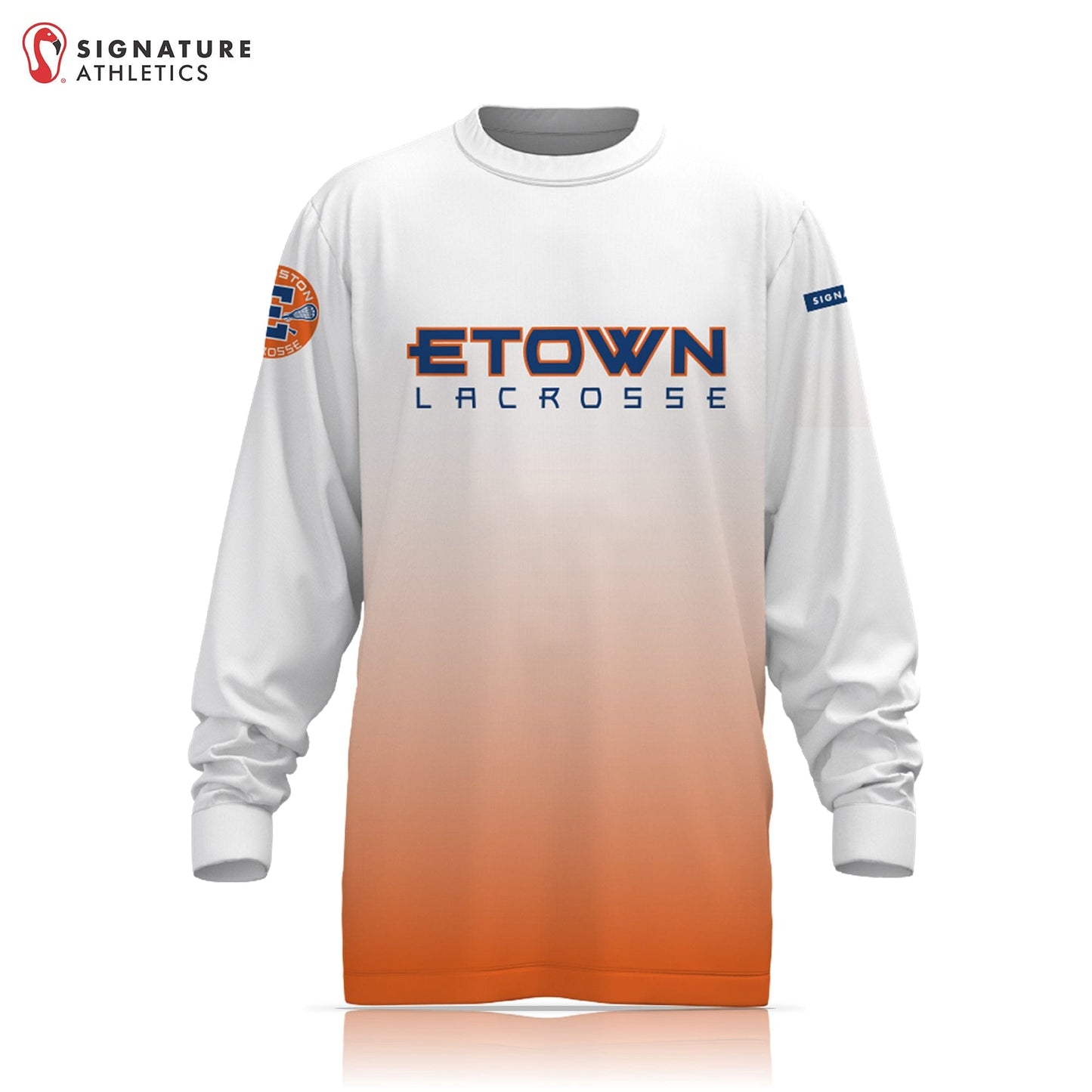 Evanston Youth Men's Orange Long Sleeve Tech Tee: Evanston Signature Lacrosse