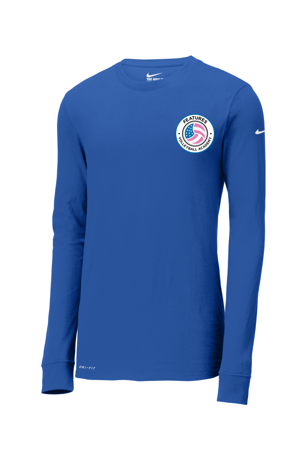 Features Volleyball Nike Dri-FIT Cotton/Poly Long Sleeve Tee Signature Lacrosse