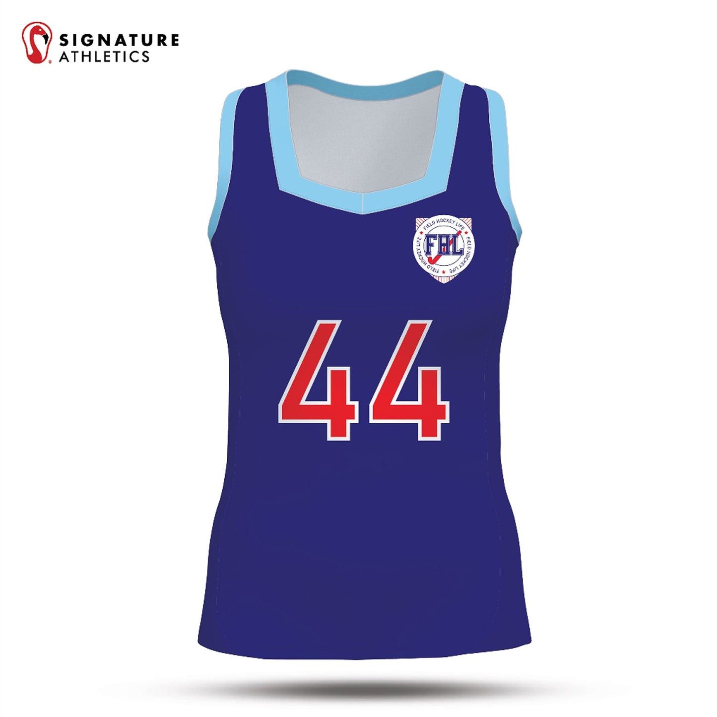 Field Hockey Life Women's Dark College Sleeveless Jersey: U16 Premier Signature Lacrosse