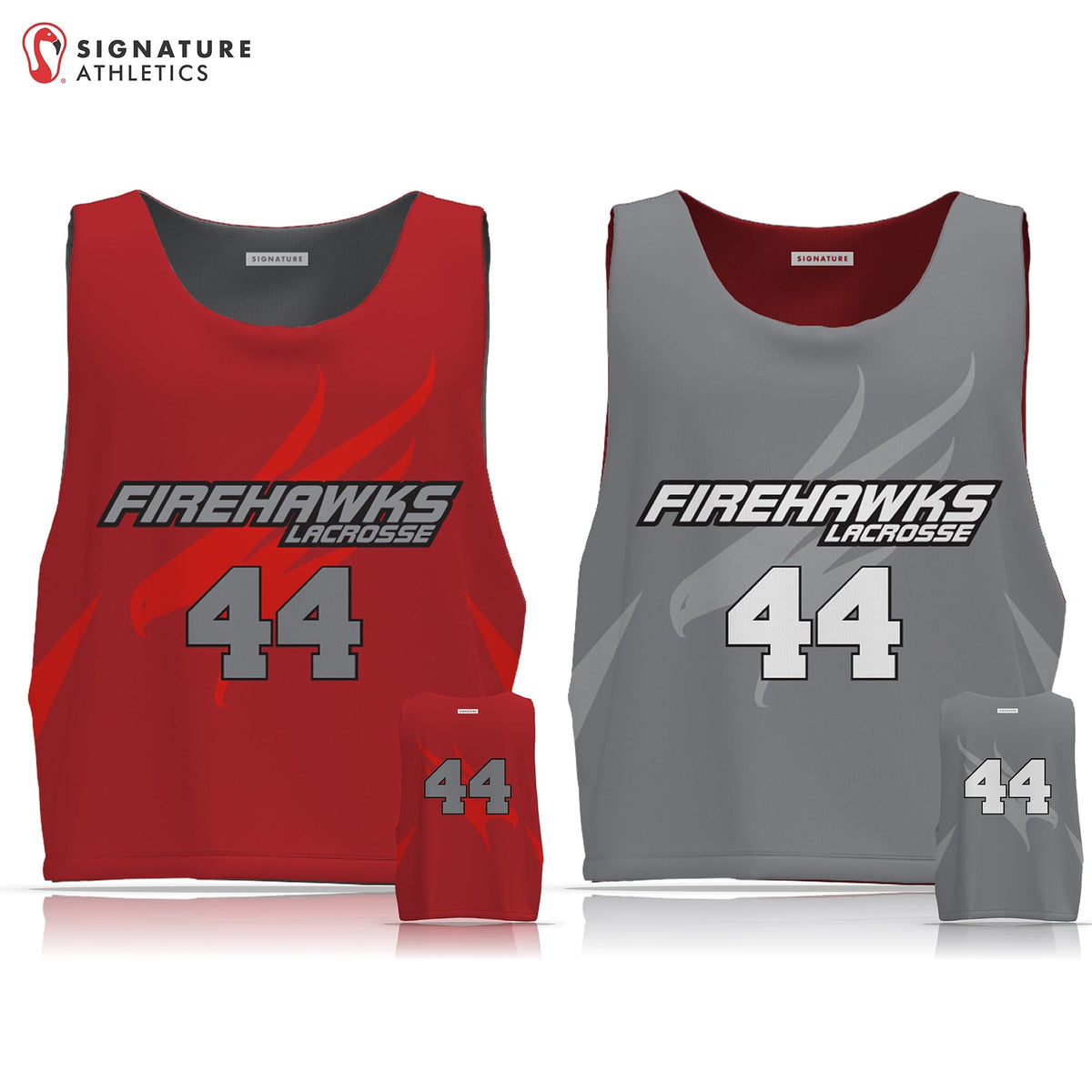 Firehawks Lacrosse Men's Player Reversible Game Pinnie: 8U Signature Lacrosse
