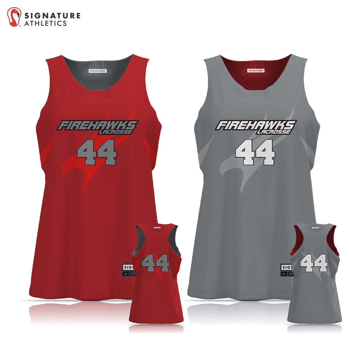 Firehawks Lacrosse Women's Player Reversible Game Pinnie: 14U Signature Lacrosse