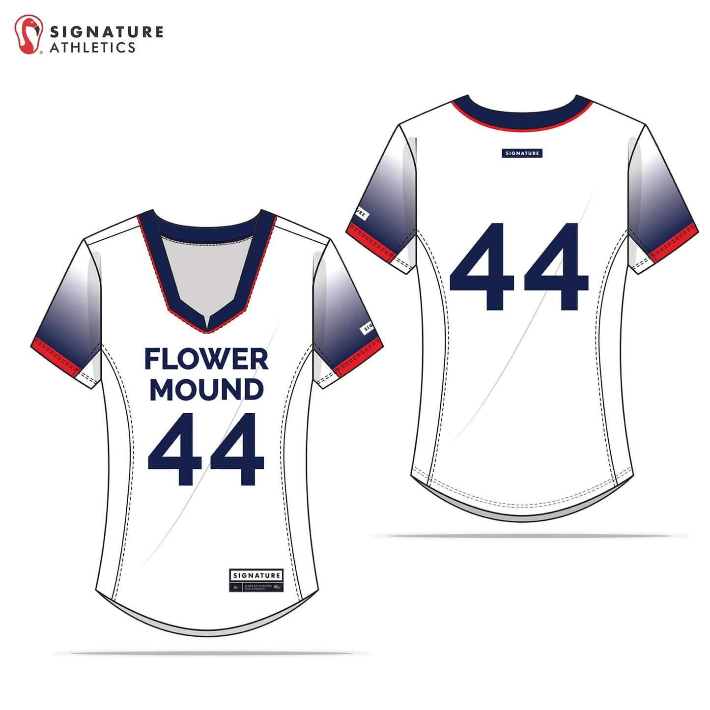 Flower Mound Women's White College Jersey: High School Girls Signature Lacrosse