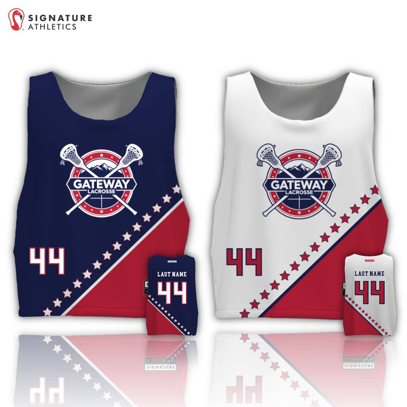 Gateway Lacrosse League Men's Basic Tournament Pinnie: Boys Grades 4/5/6 Signature Lacrosse