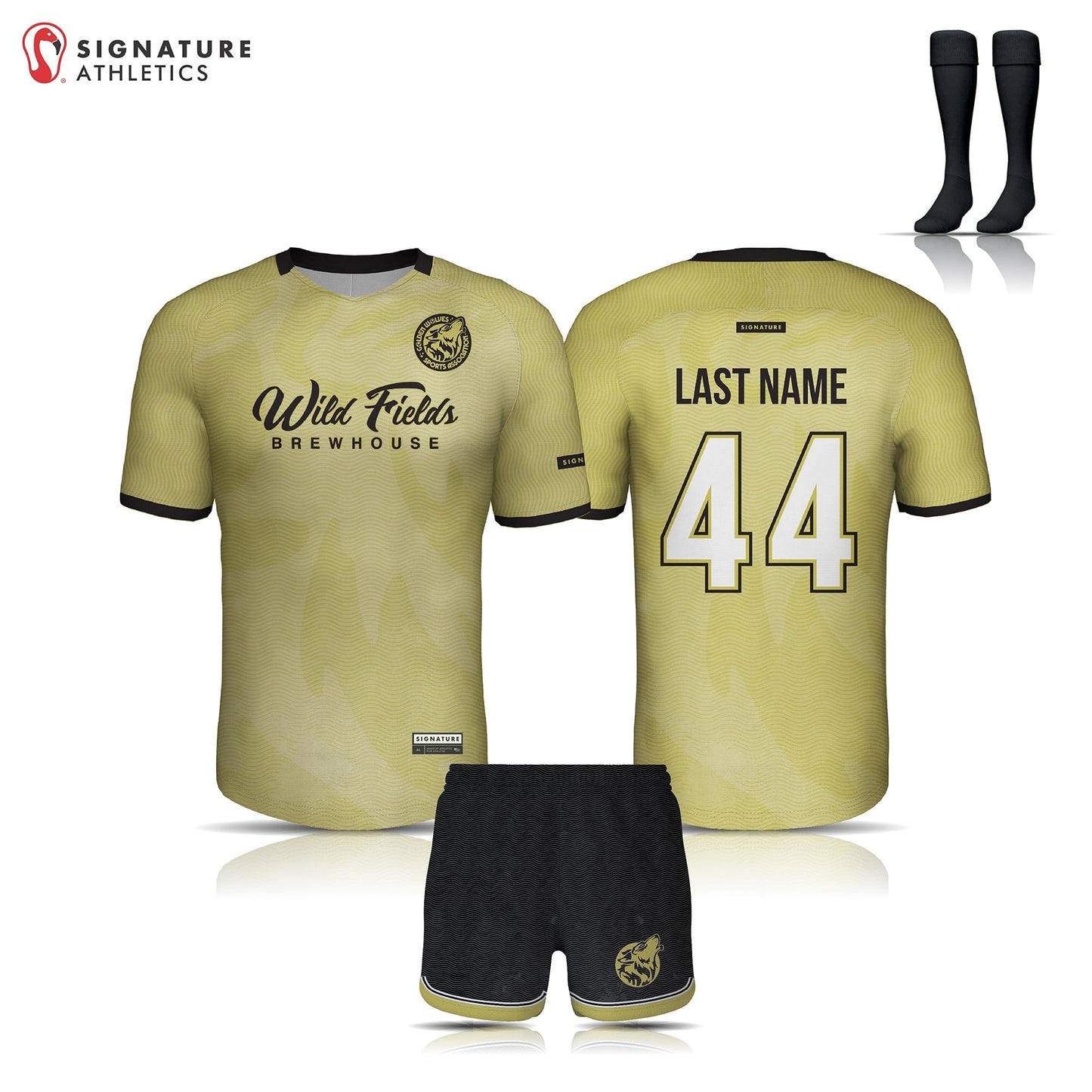 Golden Wolves Girl's Gold 3 Piece Player Package: U10 Gold Signature Lacrosse