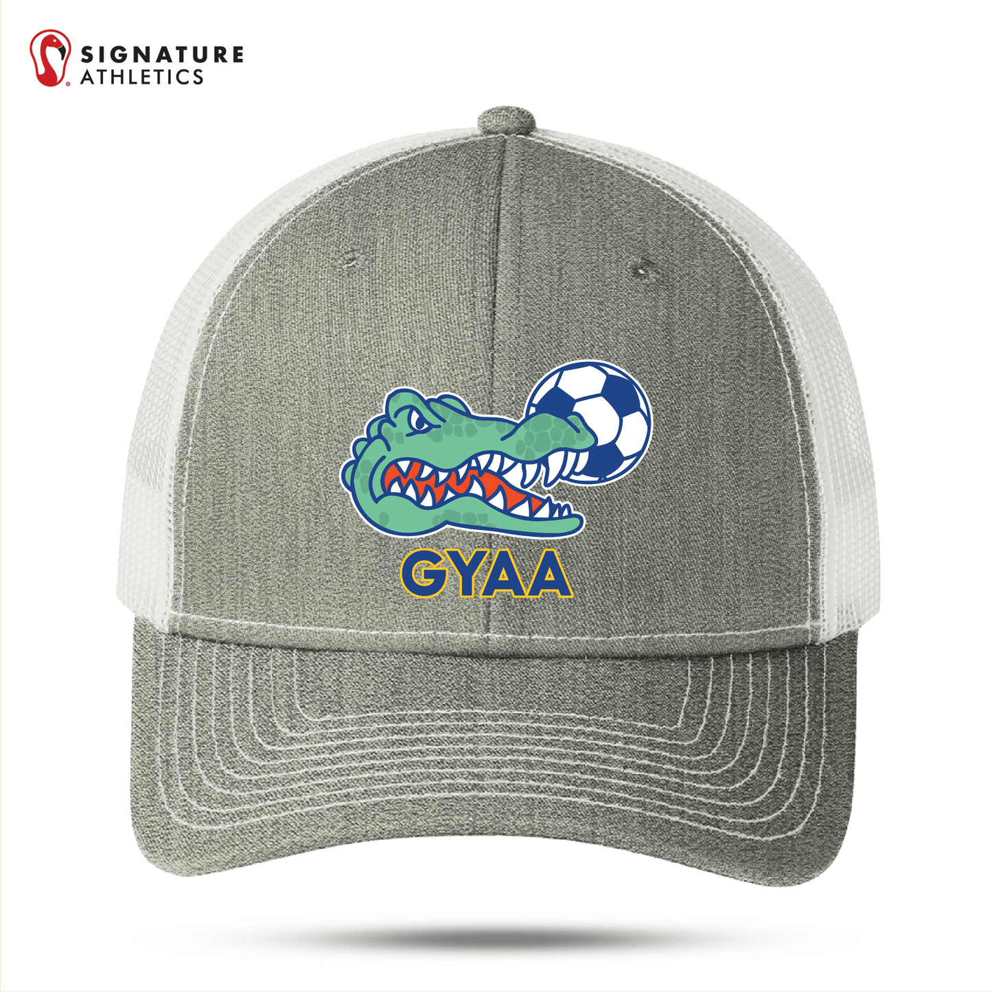 GYAA Men's White Port Authority Snapback Trucker Hat: GYAA Signature Lacrosse