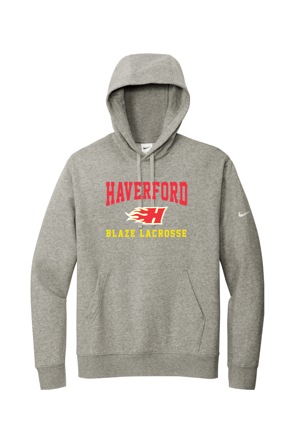 Haverford Blaze Lacrosse Nike Club Fleece Sleeve Swoosh Pullover Hoodie Signature Lacrosse