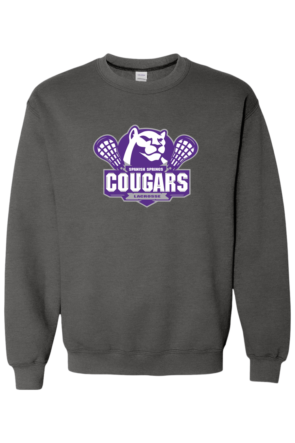 HS Cougars Adult Heavyweight Sweatshirt Signature Lacrosse