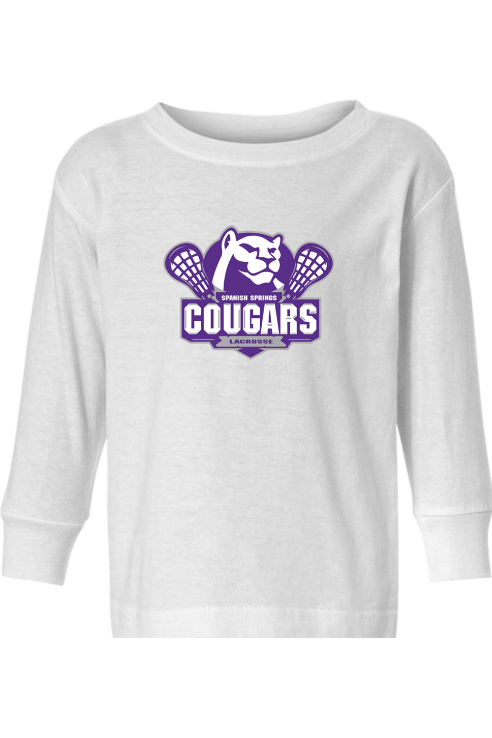 HS Cougars Toddler Long Sleeve T-Shirt Signature Lacrosse