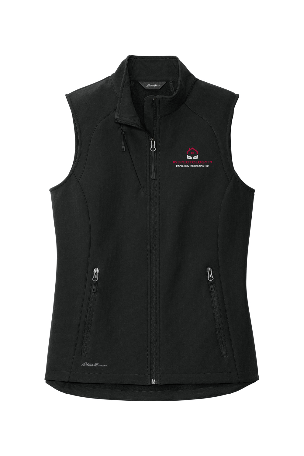 Inspectology Women's Embroidered Eddie Bauer Ladies Stretch Soft Shell Vest Signature Lacrosse