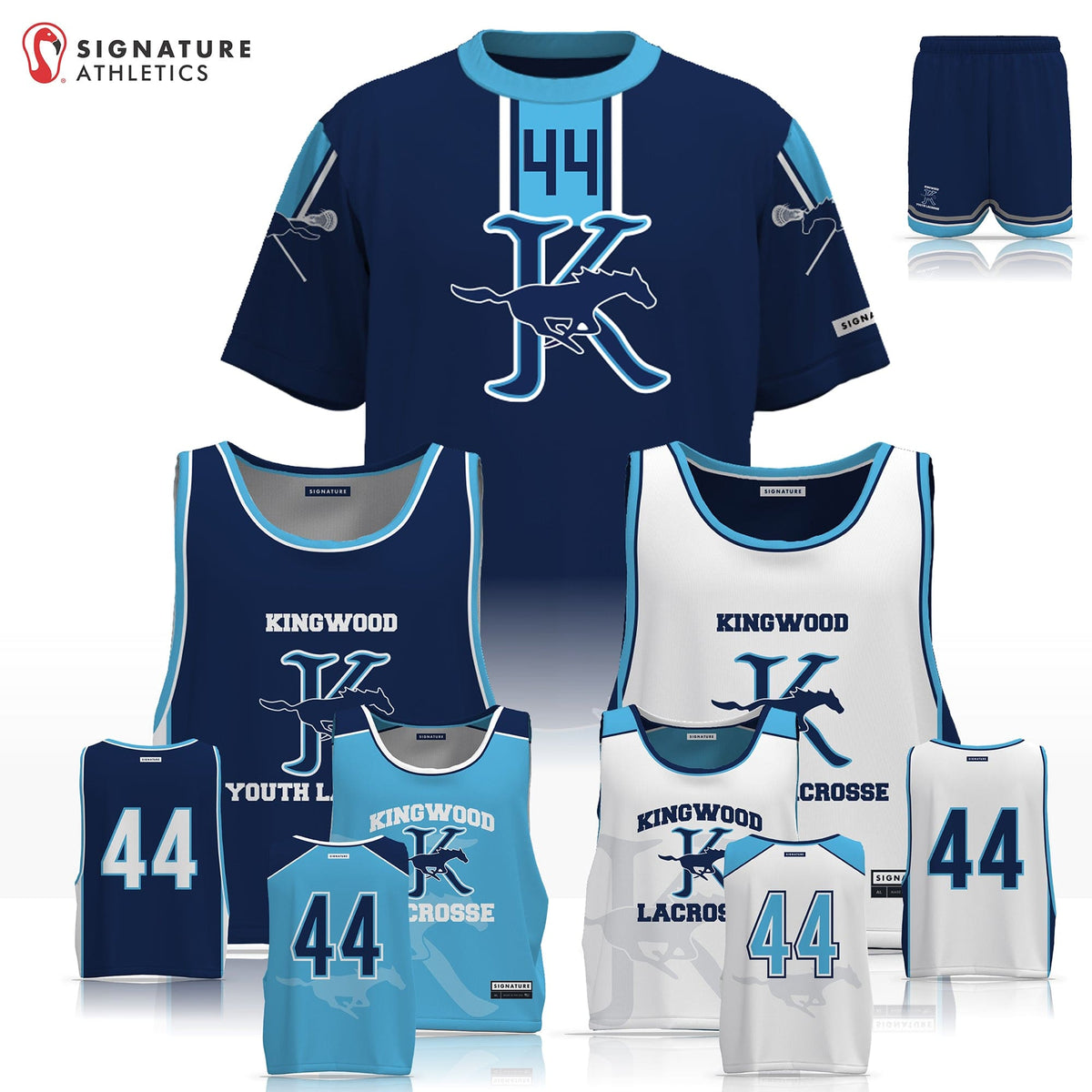Kingwood Lacrosse Men's 4 Piece Player College Game Package: 8U Signature Lacrosse