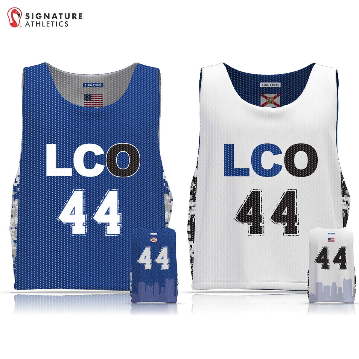 Lacrosse Club Orlando Men's Player Reversible Pinnie: 12U Signature Lacrosse