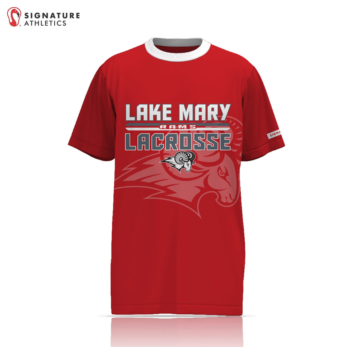 Lake Mary High School Player Dark Short Sleeve Shooting Shirt: Lake Mary Signature Lacrosse
