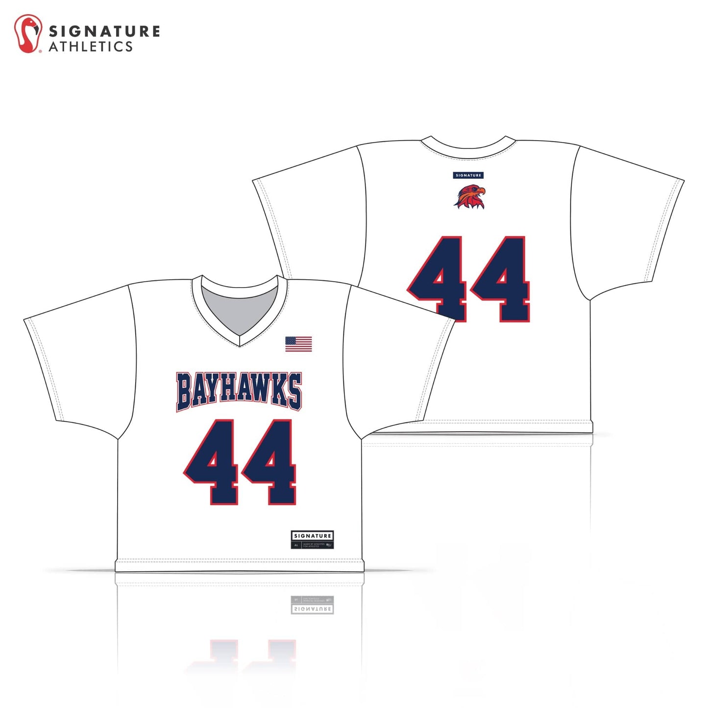 Lower Alabama High School Men's White College Jersey Signature Lacrosse
