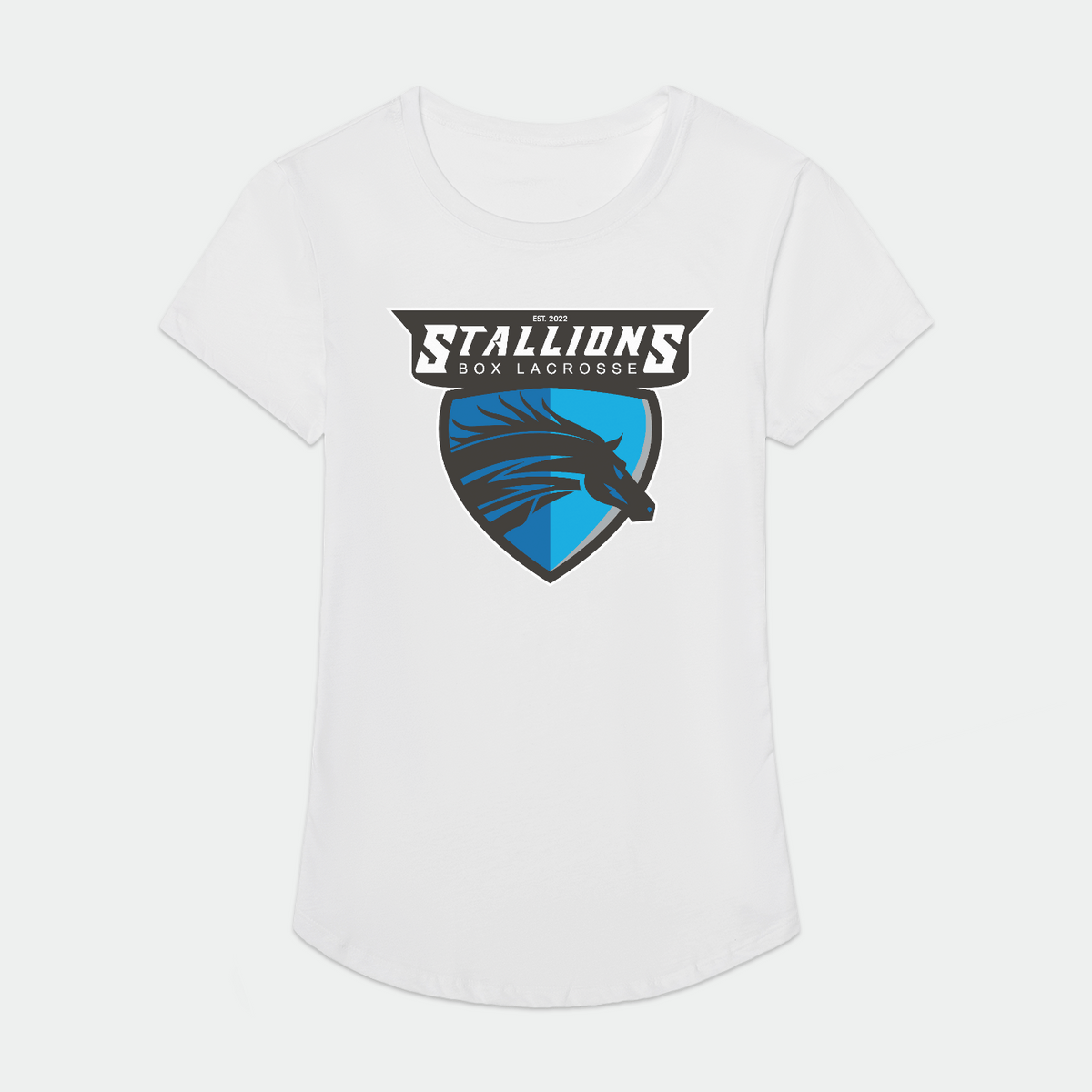 Mass Stallions Box Lacrosse Adult Women's Athletic T-Shirt Signature Lacrosse