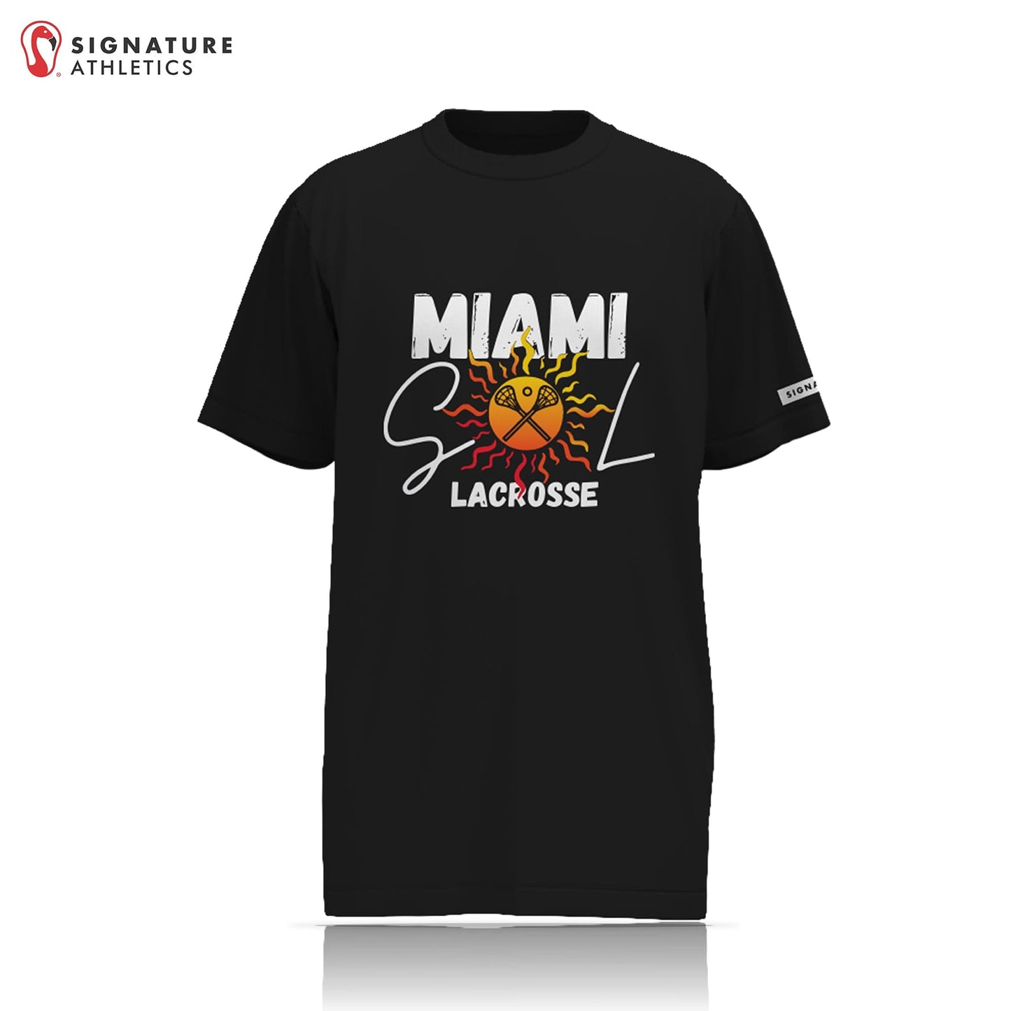 Miami SOL Women's Black Short Sleeve Tech Tee: SOL Signature Lacrosse