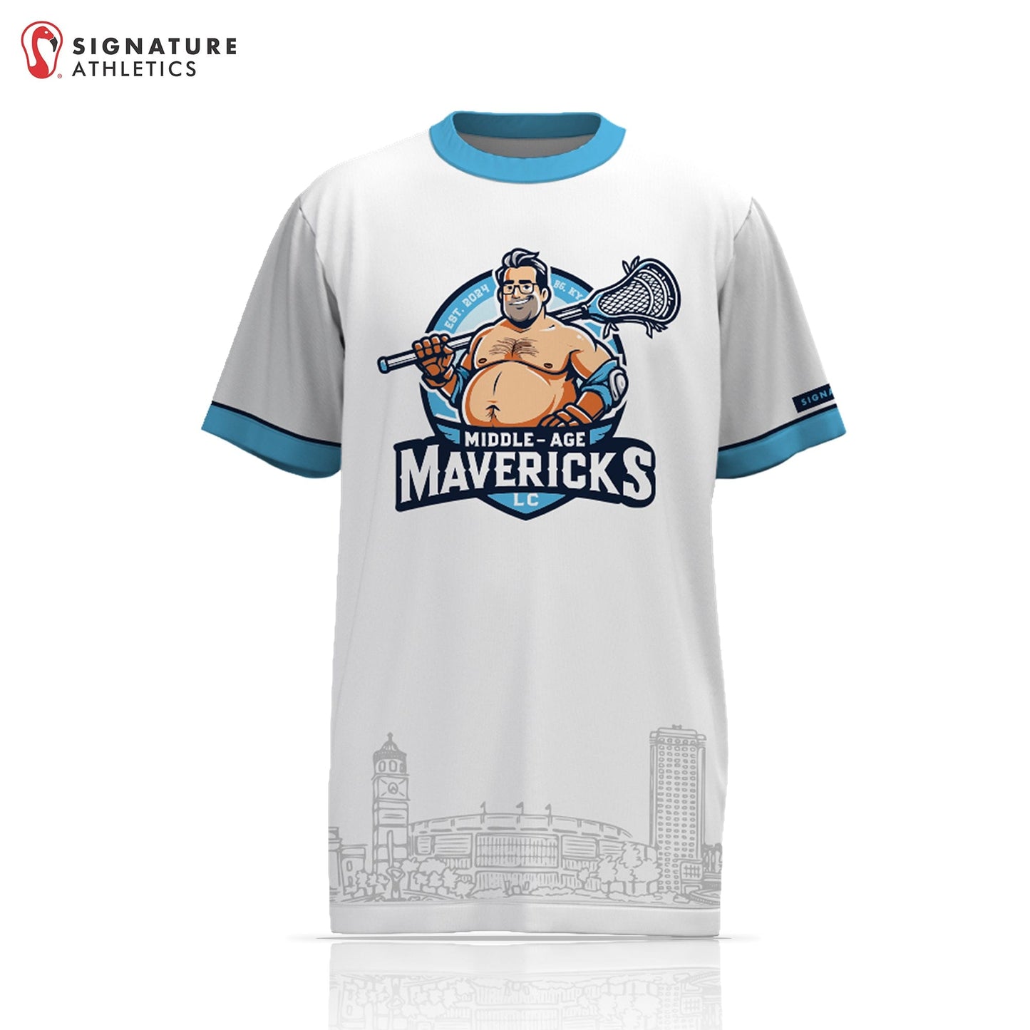 Middle Age Mavericks Men's Short Sleeve Shooting Shirt: Mavericks Signature Lacrosse