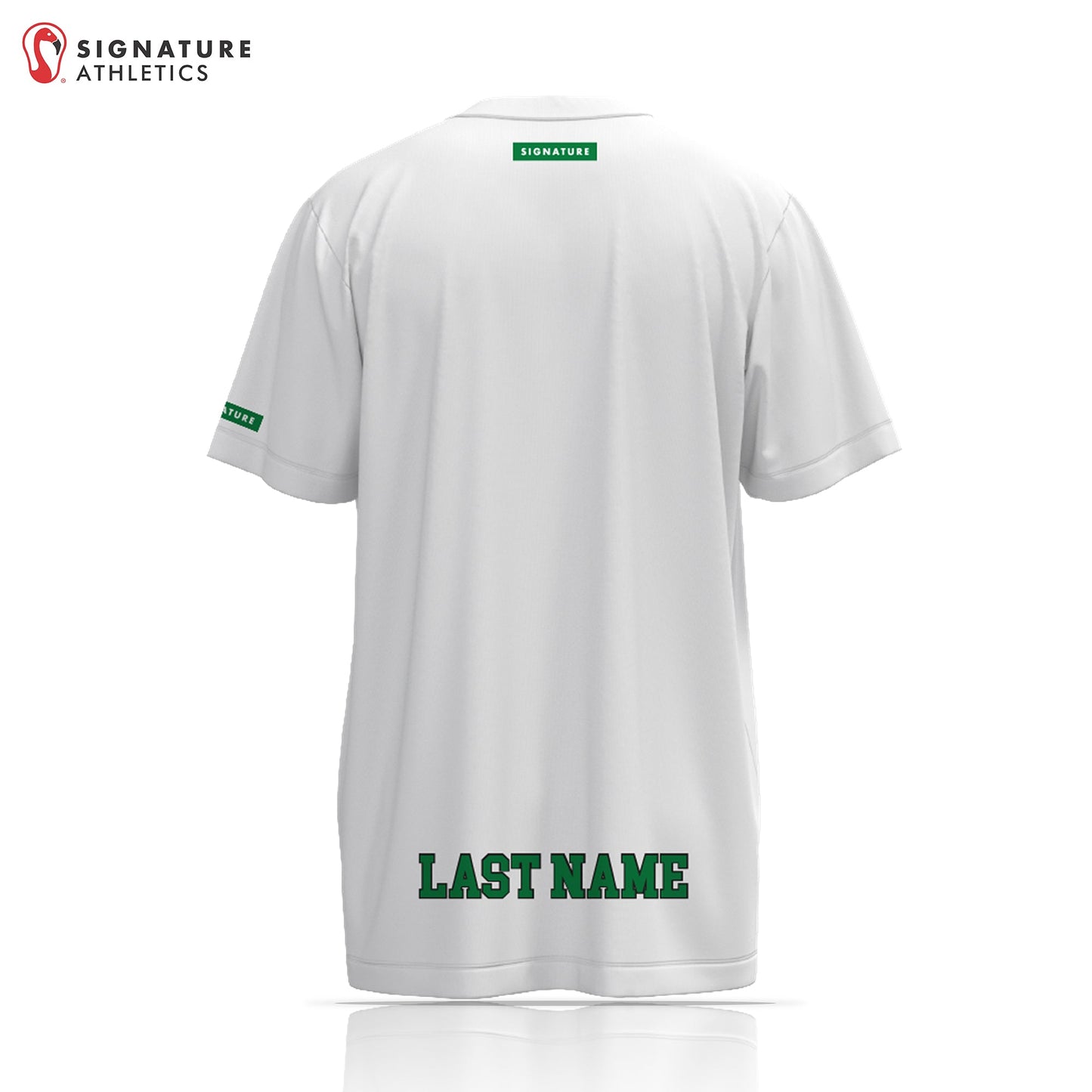 Monsters Lacrosse Men's White Short Sleeve Tech Tee - Custom Last Name Signature Lacrosse