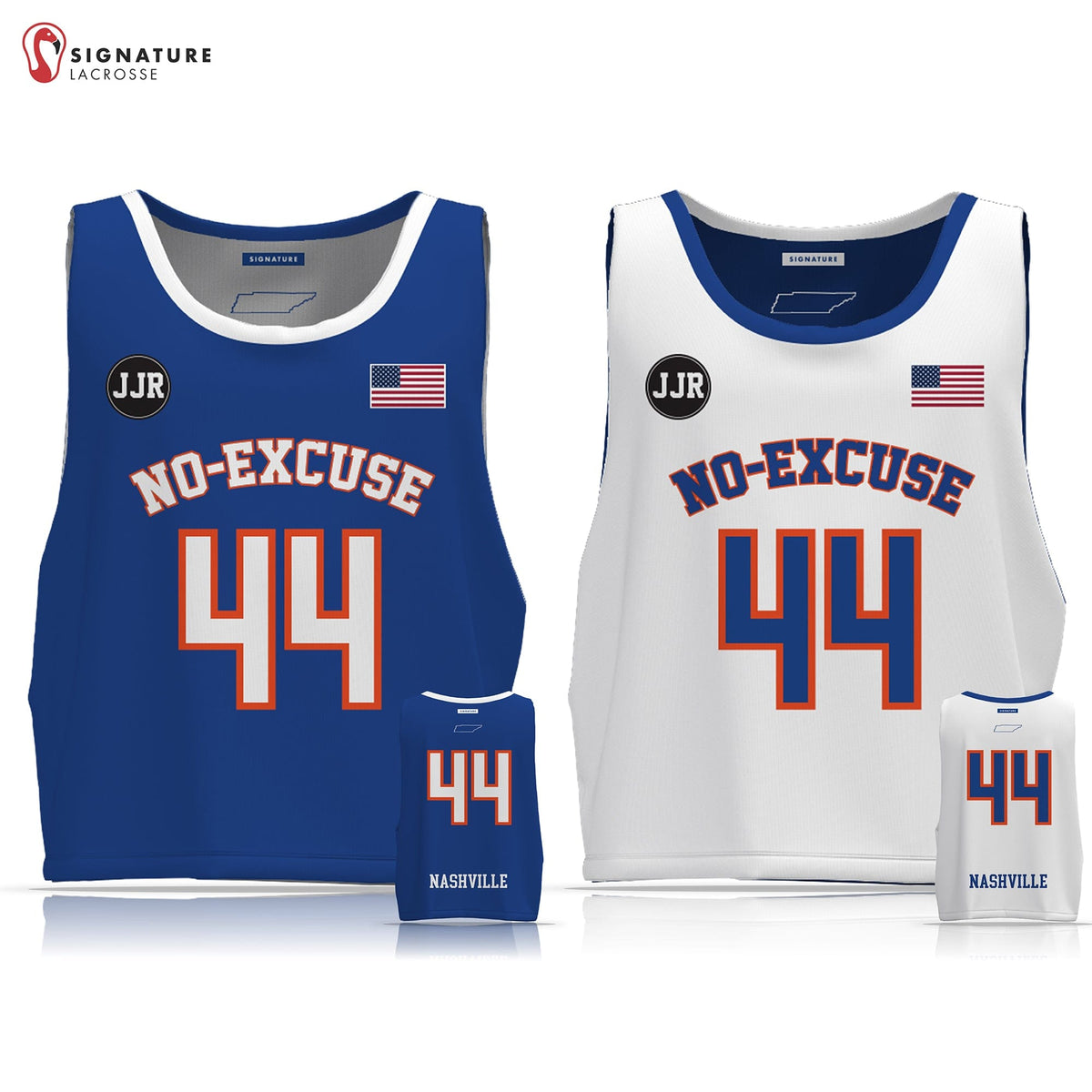No-Excuse Nashville Lacrosse Men's Player Reversible Game Pinnie: 2024 Signature Lacrosse