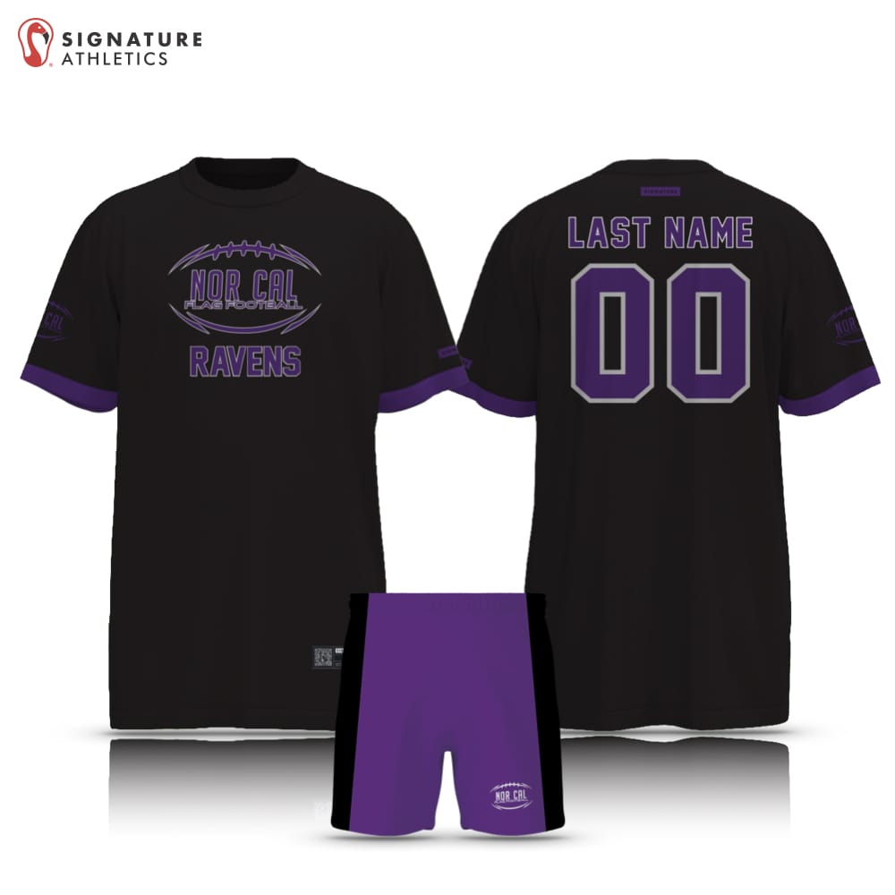 Norcal Flag Football Black Baltimore Ravens Men's 2 Piece Player Package Signature Lacrosse