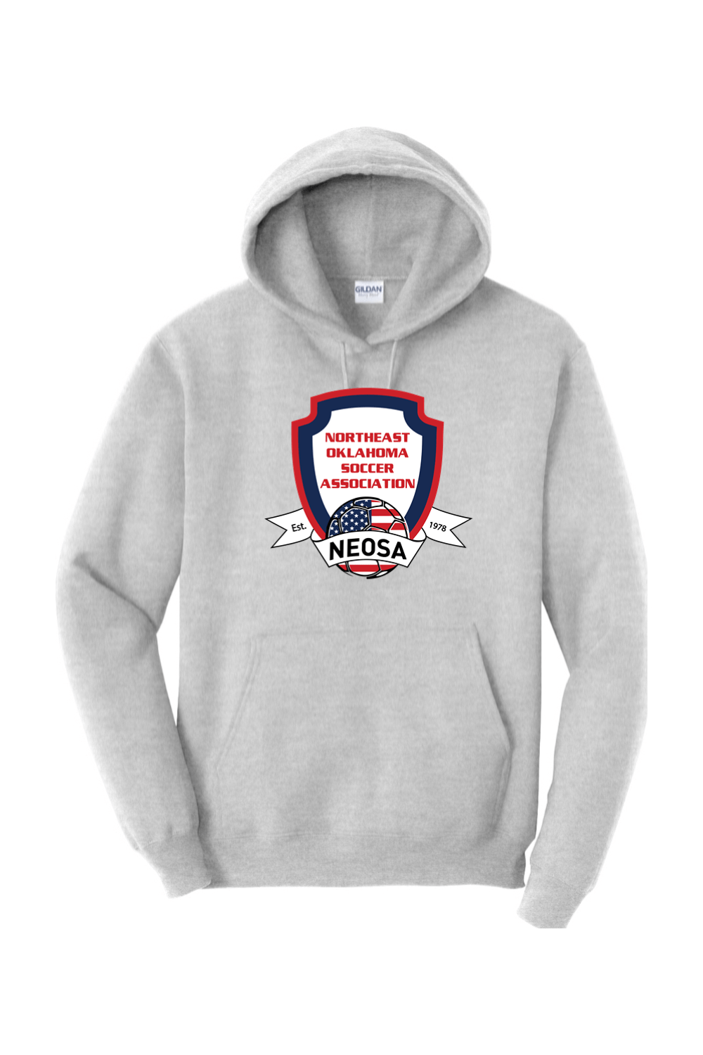 Northeast Oklahoma Soccer Association Adult Heavyweight Hoodie Signature Lacrosse