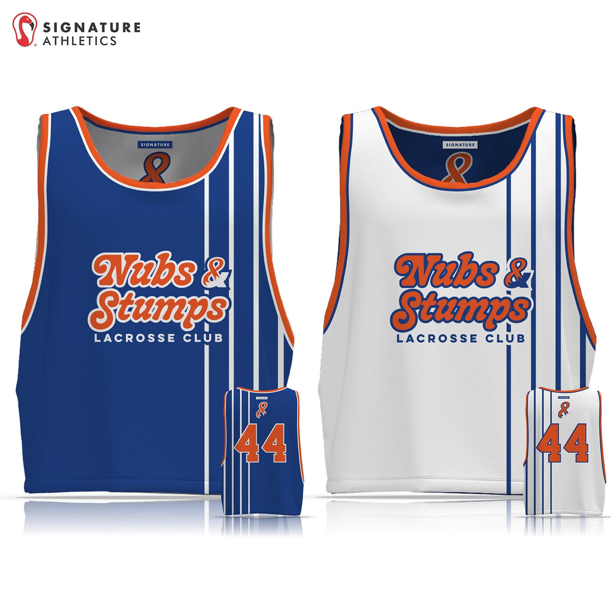 Nubs & Stumps Lacrosse Men's Player Reversble Game Pinnie: Game Signature Lacrosse