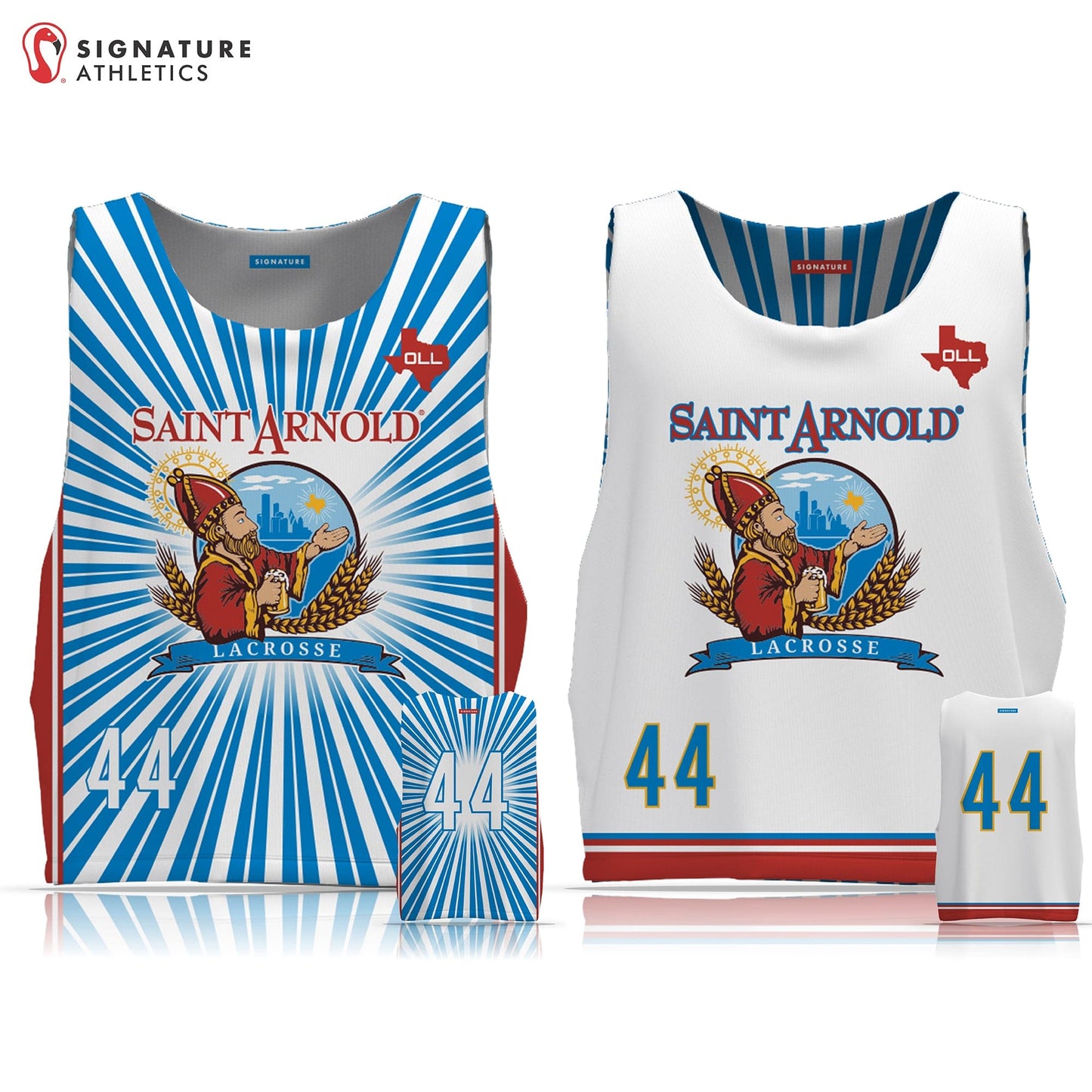 Odyssey Lacrosse League St. Arnold Men's Player Reversible Pinnie: St Arnold 101-199 Signature Lacrosse