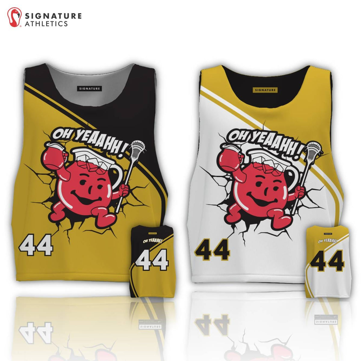 Oh Yeah! Lacrosse Men's Player Reversible Pinnie: OH YEAH LACROSSE CLUB Signature Lacrosse