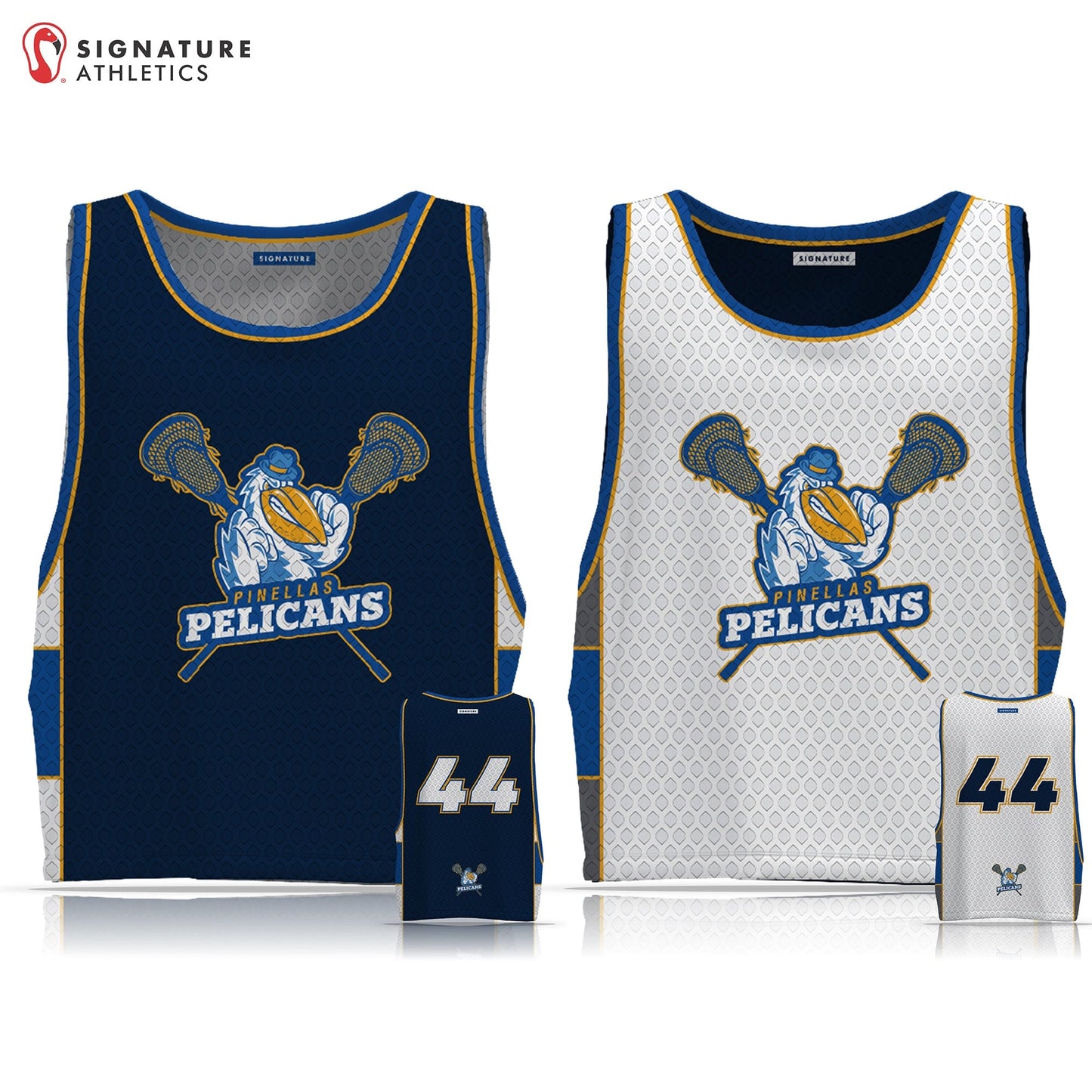 Pinellas Pelicans Men's Reversible Game Pinnie: Pelicans Signature Lacrosse