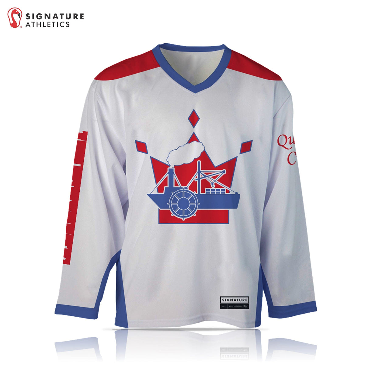 Queen City Steamboats Lacrosse Men's Player Box Jersey - Light: Queen City Signature Lacrosse