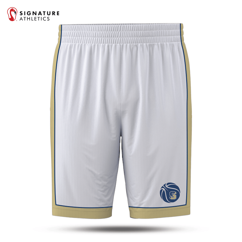 Shrewsbury Basketball Men's White Game Shorts: 7th B Signature Lacrosse