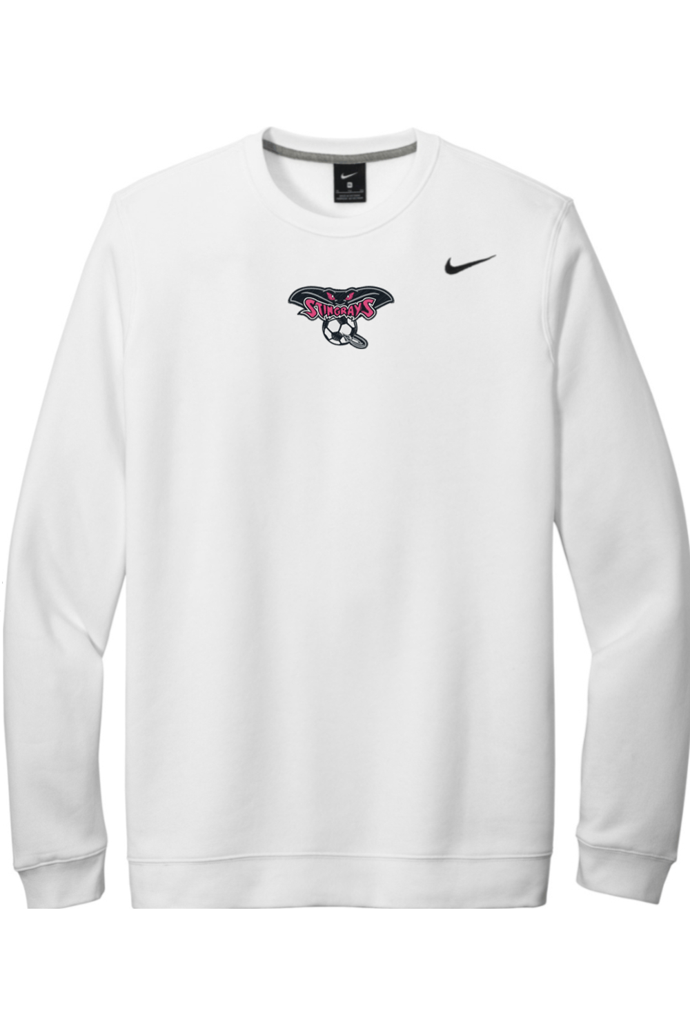 Stingrays Soccer Embroidered Nike Club Fleece Crew Signature Lacrosse