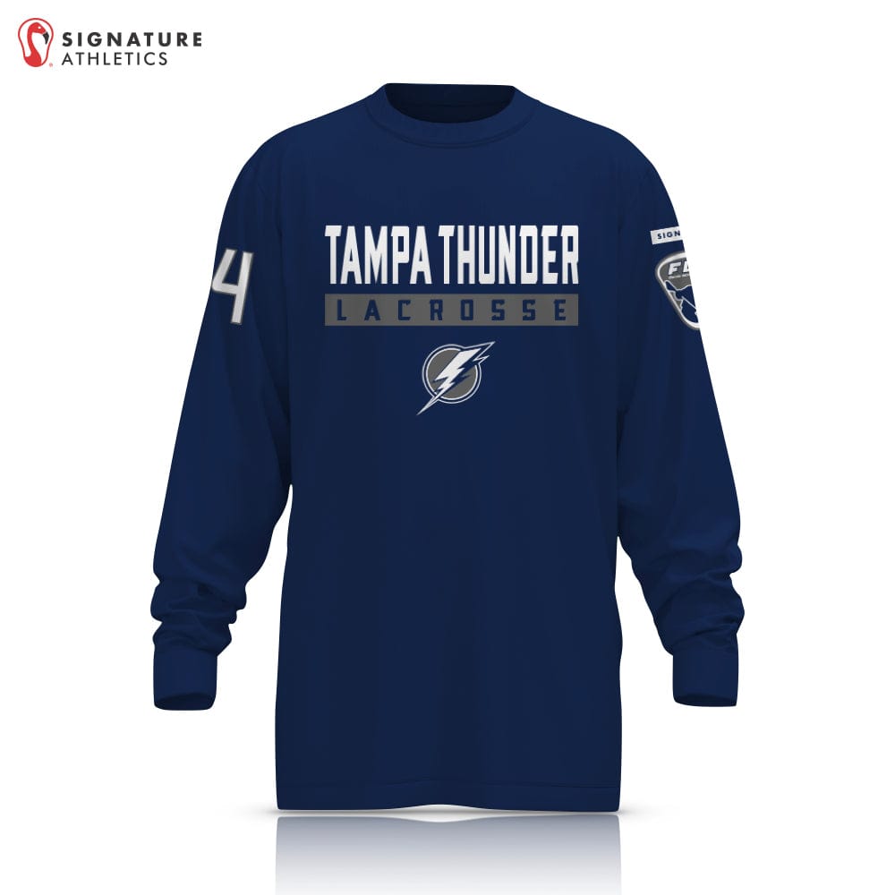 Tampa Thunder Lacrosse Player Long Sleeve Shooting Shirt Navy: Navy Signature Lacrosse