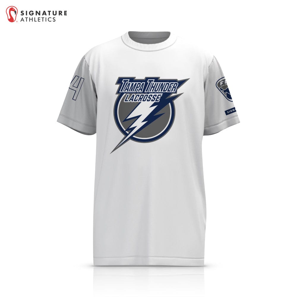 Tampa Thunder Lacrosse Player Short Sleeve Shooting Shirt White: White Signature Lacrosse