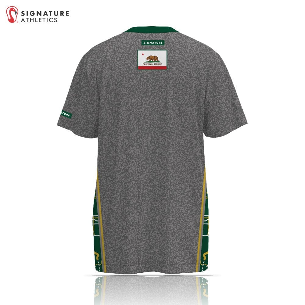 Team 241 Lacrosse Men's Player Short Sleeve Tech Tee - Grey Left Chest Logo Signature Lacrosse