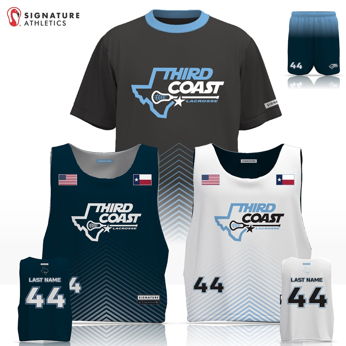 Third Coast Lacrosse Men's 3 Piece Player Game Package: Elementary Signature Lacrosse