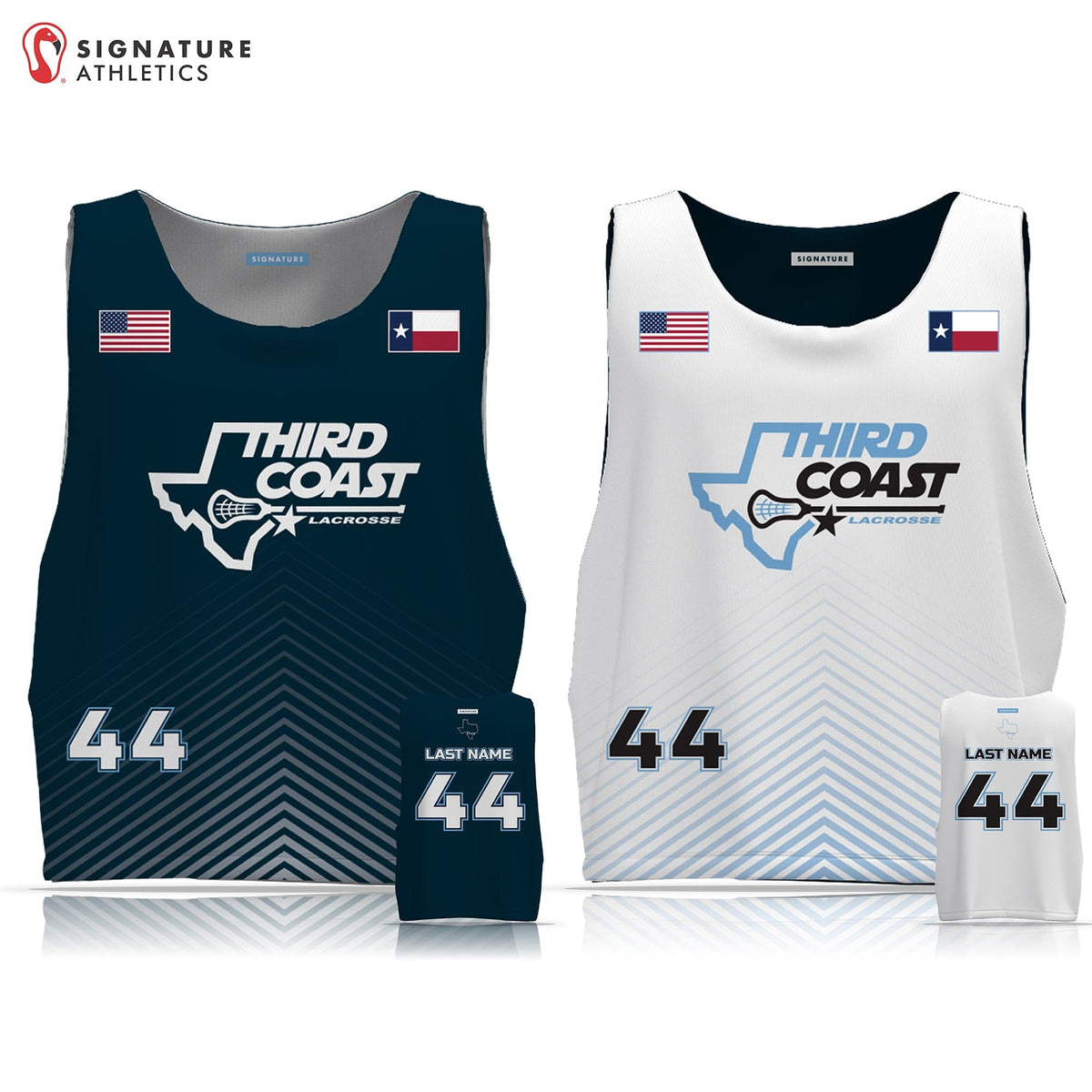 Third Coast Lacrosse Men's Player Reversible Game Pinnie: Elementary Signature Lacrosse