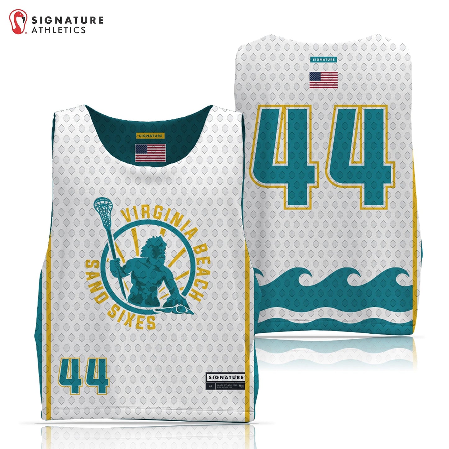 Tidewater Predators Men's Light Blue Basic Reversible Pinnie Signature Lacrosse