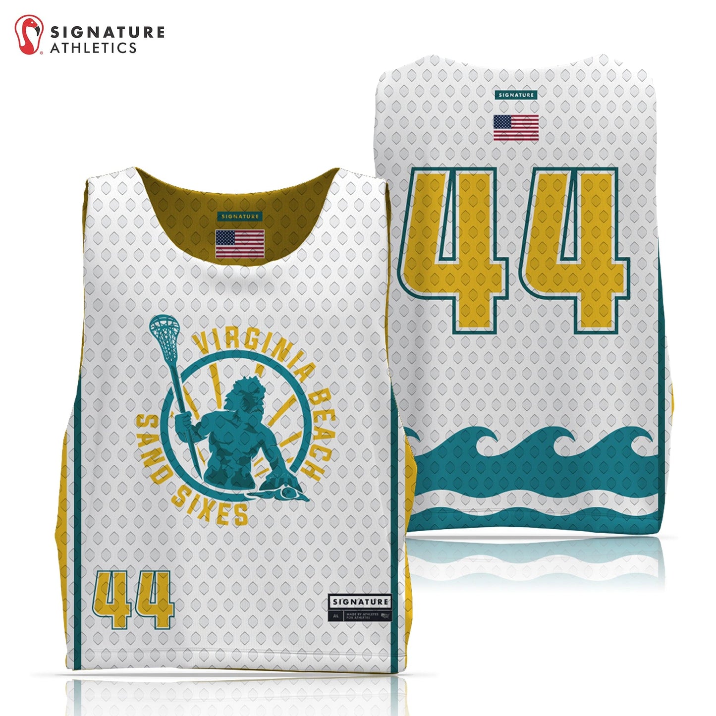 Tidewater Predators Men's Yellow Basic Reversible Pinnie Signature Lacrosse