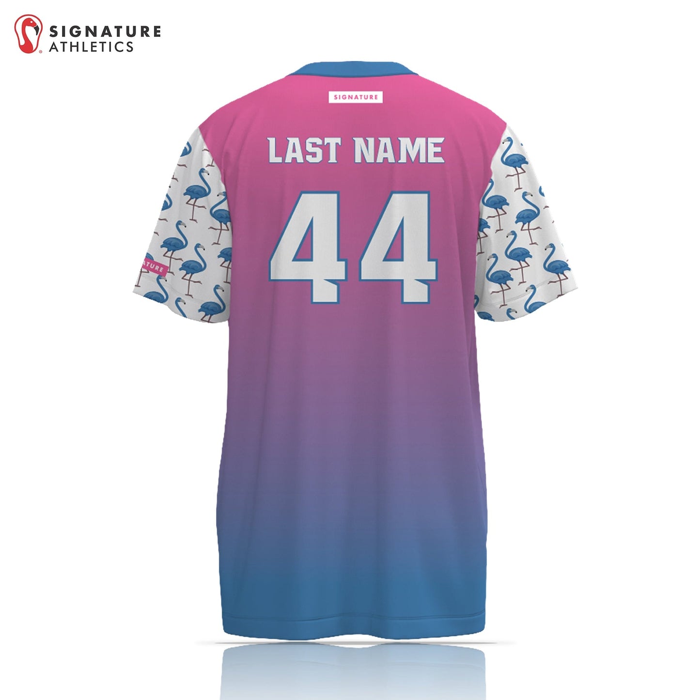 Unbroken Blue Flamingos Men's Short Sleeve Tech Tee Signature Lacrosse