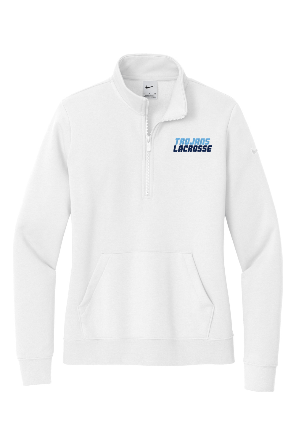 University Lacrosse Embroidered Nike Ladies Club Fleece Sleeve Swoosh 1/2-Zip Signature Lacrosse