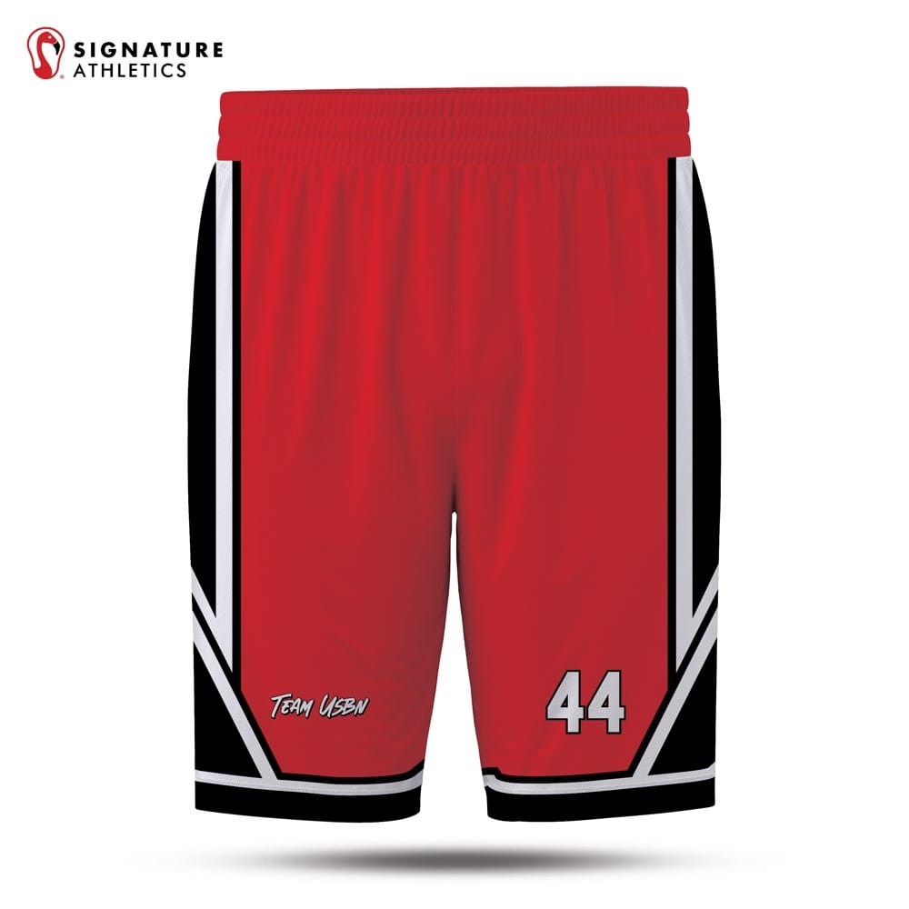USBN Team Men's Red Basketball Shorts Signature Lacrosse