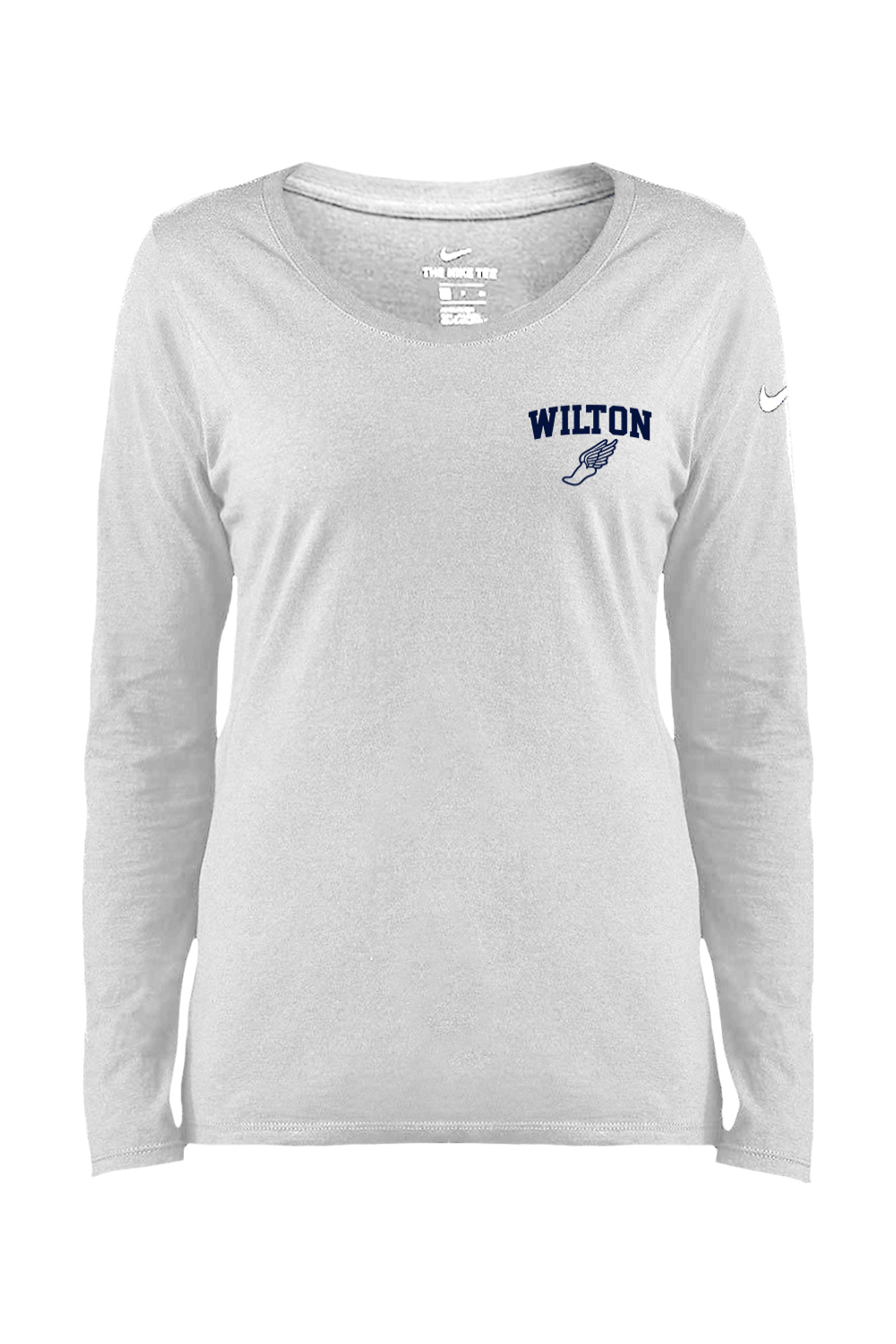 Wilton High School Nike Ladies Core Cotton Long Sleeve Scoop Neck Tee Signature Lacrosse