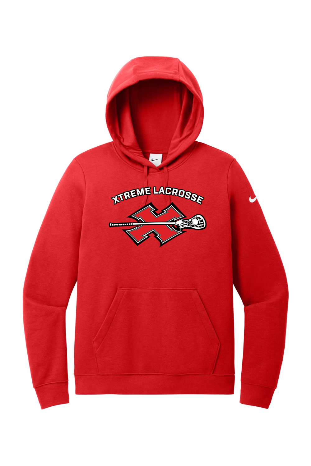 XTREME Lacrosse Nike Ladies Club Fleece Sleeve Swoosh Pullover Hoodie Signature Lacrosse