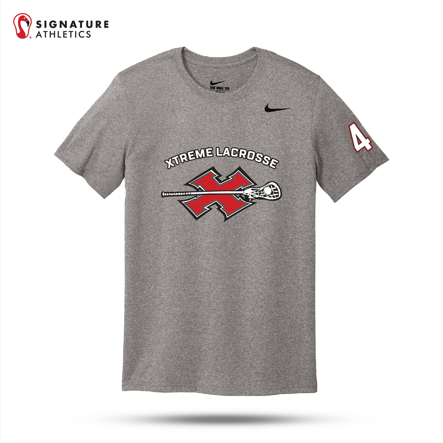 Xtreme Lacrosse Nike Team rLegend Tee Grey Signature Lacrosse