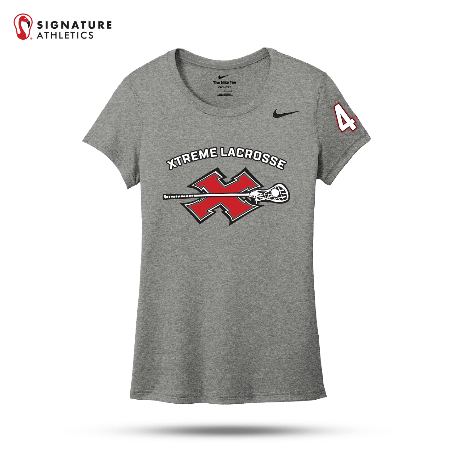 Xtreme Lacrosse Nike Team Womens rLegend Tee Grey Signature Lacrosse