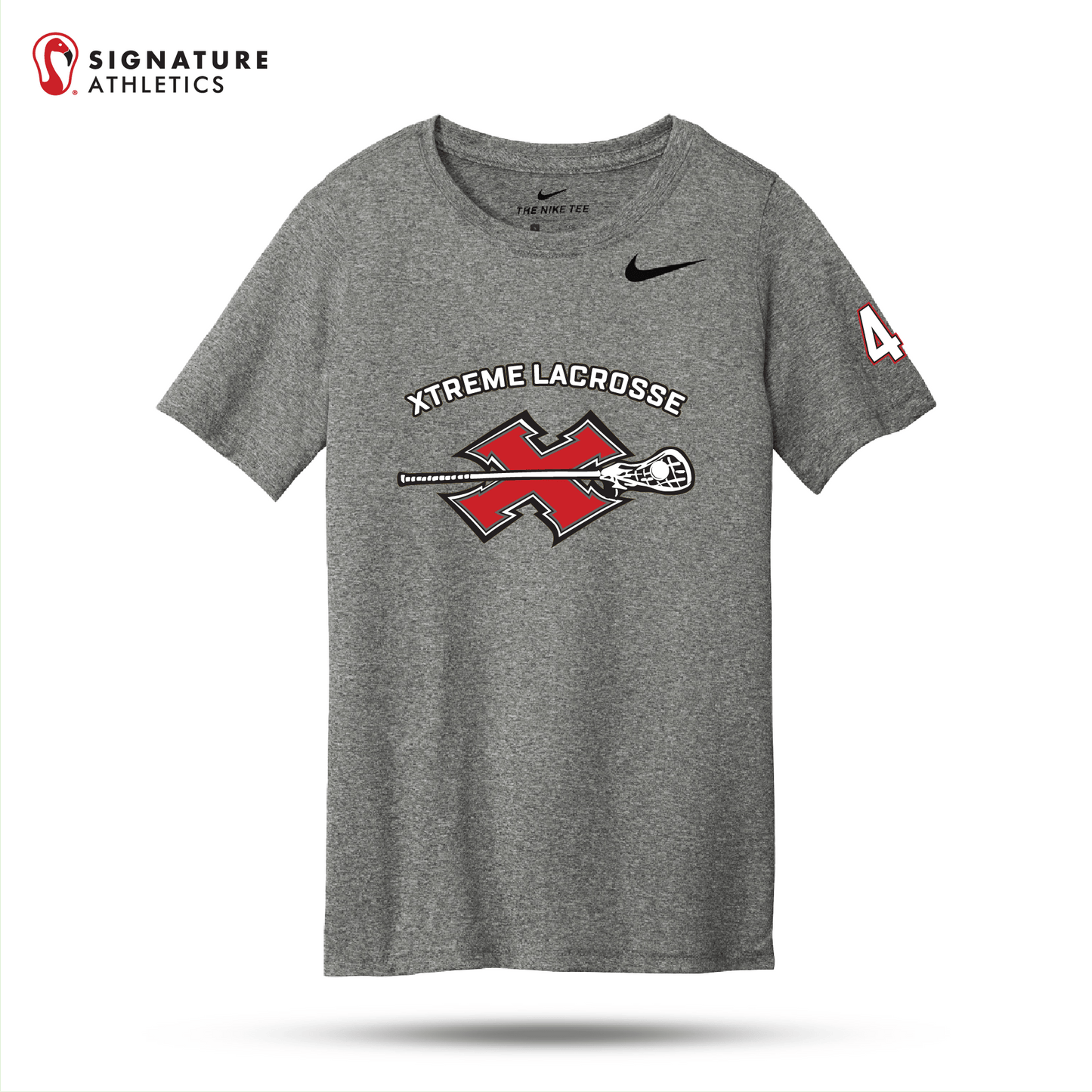 Xtreme Lacrosse Nike Team Youth rLegend Tee Grey Signature Lacrosse