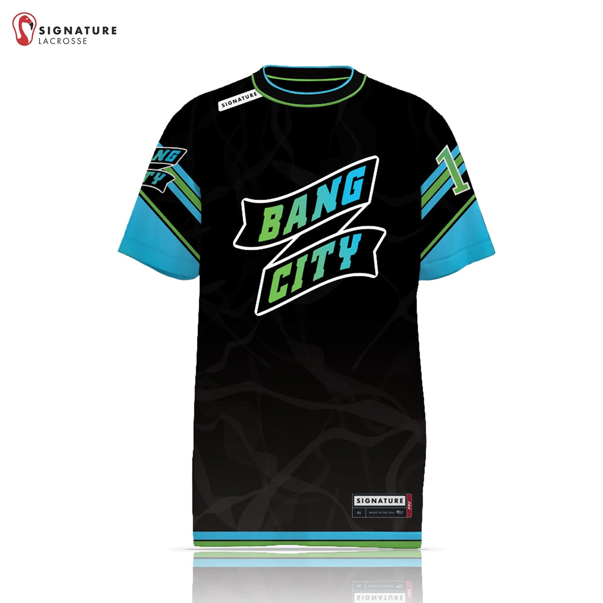 Bang City Lacrosse Men's Player Short Sleeve Shooter Shirt: Bang City Signature Lacrosse
