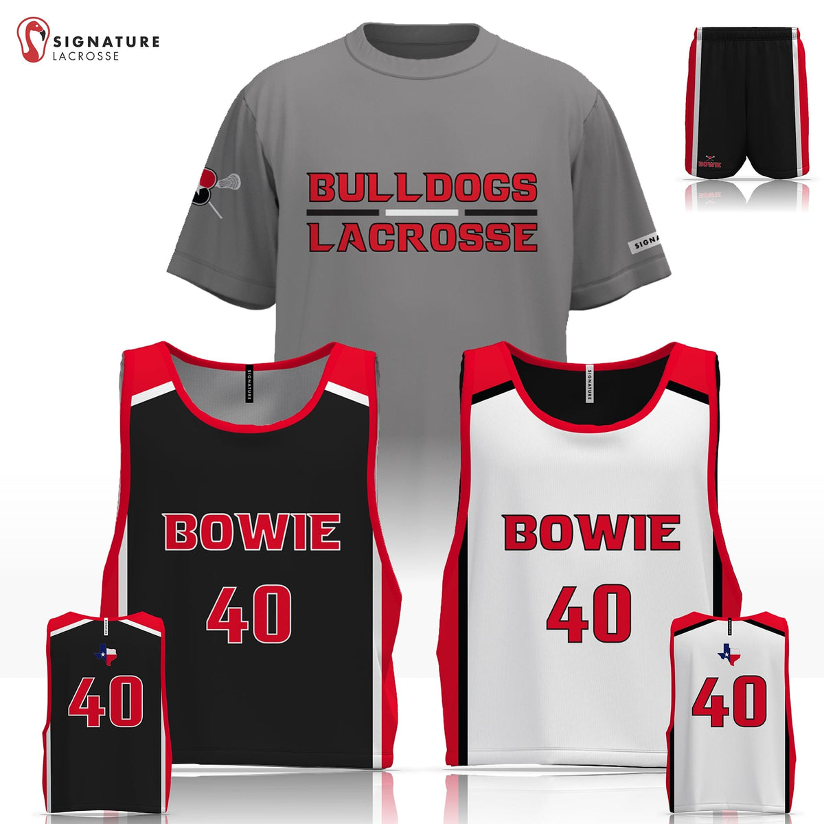 Bowie Youth Lacrosse Men's 3 Piece Game Package: 3/4 Grade Signature Lacrosse
